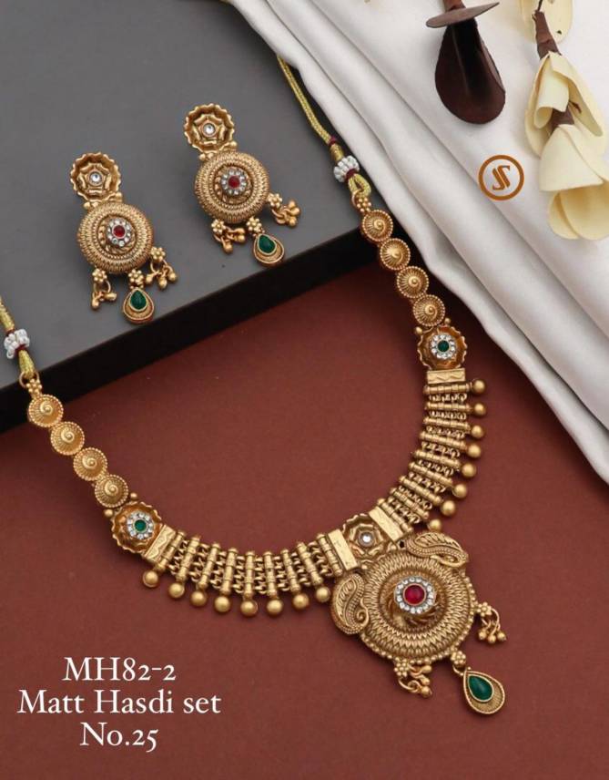 82 Mh Matte Hasadi Set Type Necklace Wholesale Price In Surat